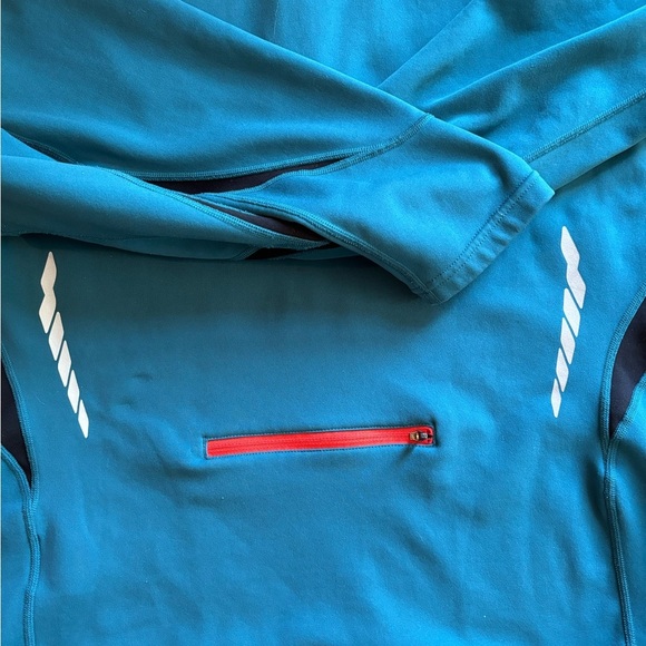 Pearl Izumi Select Series Pullover Cycling Jacket Sz L Teal Fleece Lined Pocket - Picture 4 of 6
